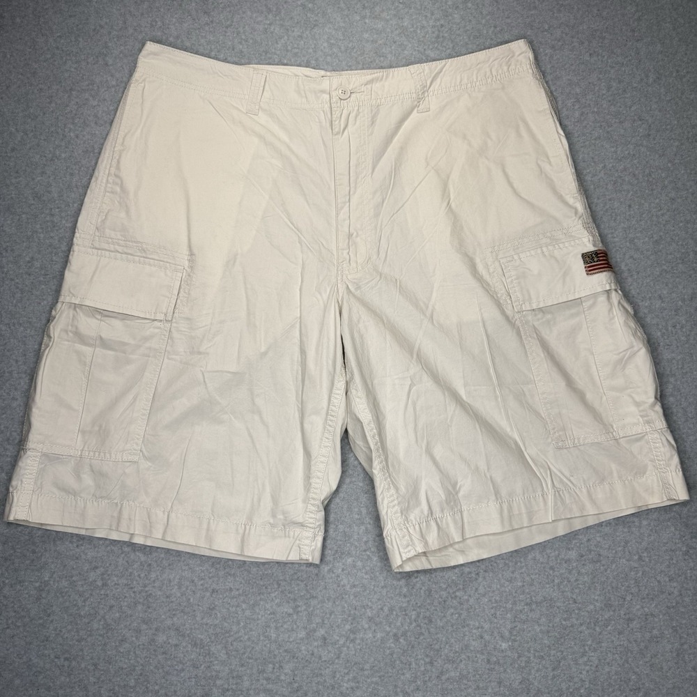 Polo Jeans Comapny Cargo Shorts Men's 40 Khaki Y2K Flap Pockets Ralph Lauren